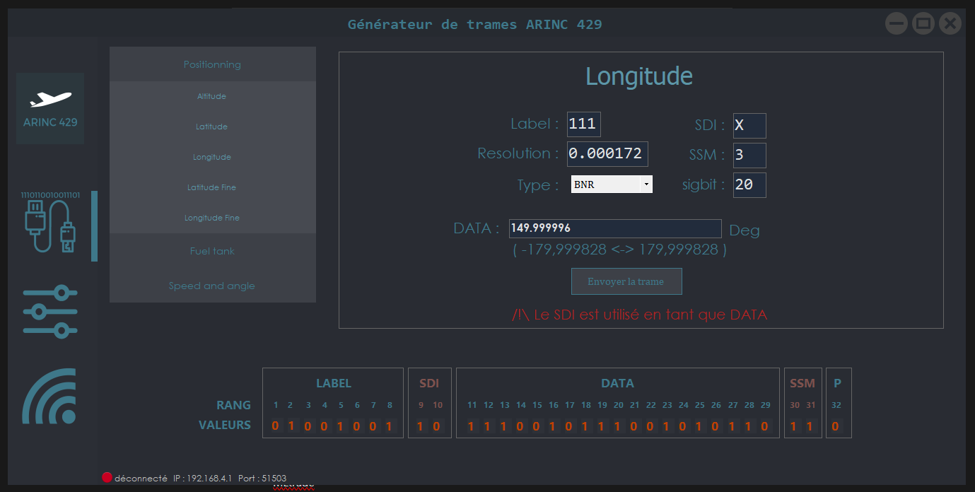 Simulateur ARINC 429